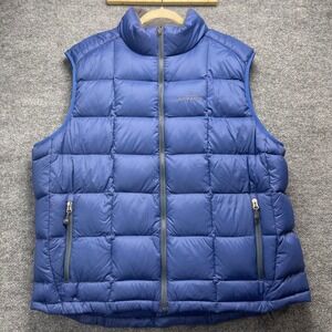 Eddie Bauer Mens 800 Fill Power Down Vest Blue Puffer Weatheredge 365 XL